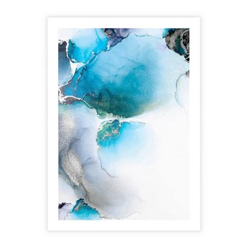 Plakat bez ramy 30x40 - Elegancja Marmuru - marmur, błękit