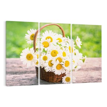 Obraz na płótnie 120x80 - Koszyk pełen kwiatów - koszyk, kwiaty