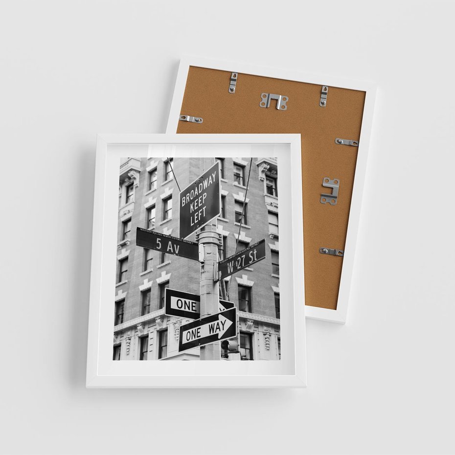 Plakat w ramie 40x50 - Nowojorska Droga - nowy jork, fotografia - rama biała