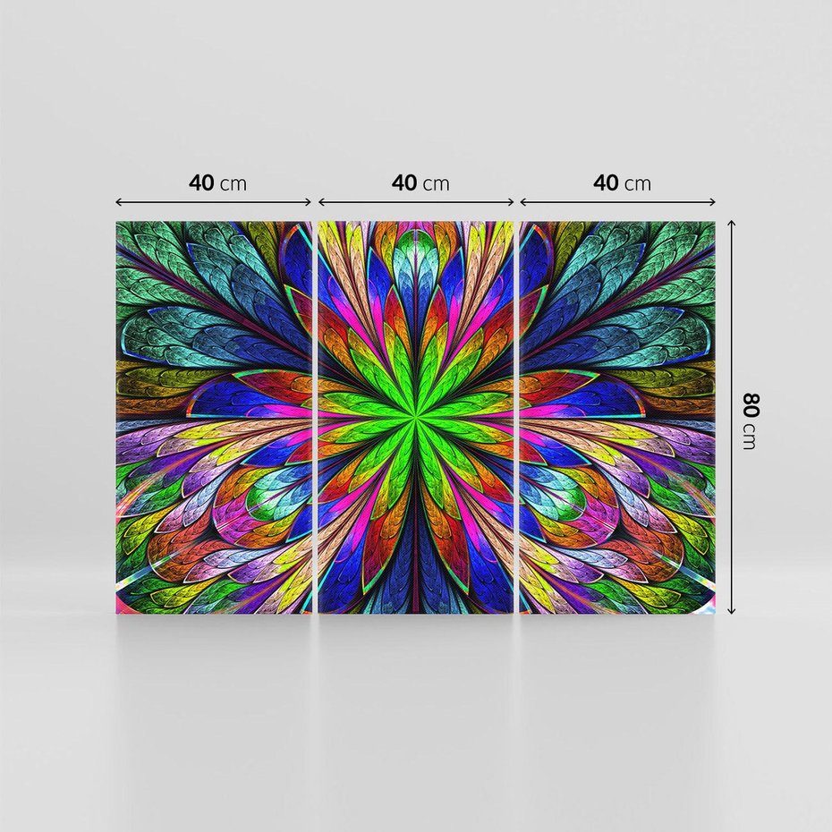 Obraz na płótnie 120x80 - Witrażowa magia na płótnie - witraż, sztuka