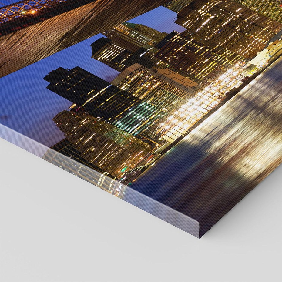 Obraz na płótnie 70x50 - Nowojorski most w świetle nocy - most, Nowy Jork