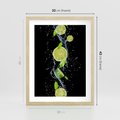 Plakat w ramie 30x40 - Świeżość Cytrusów - limonki, cytryny - rama drewno
