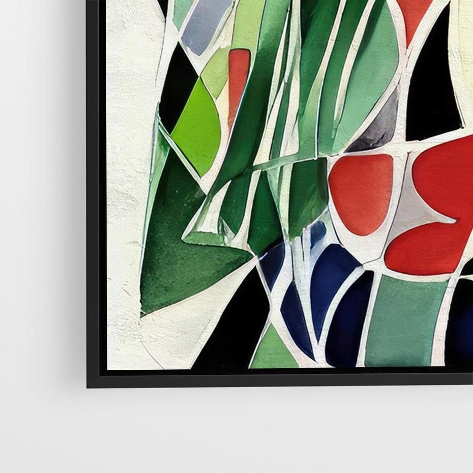 Obraz w ramie 70x50 - Taniec Plam i Kształtów - abstrakcyjny akwarelowy obraz, plamy - rama czarna