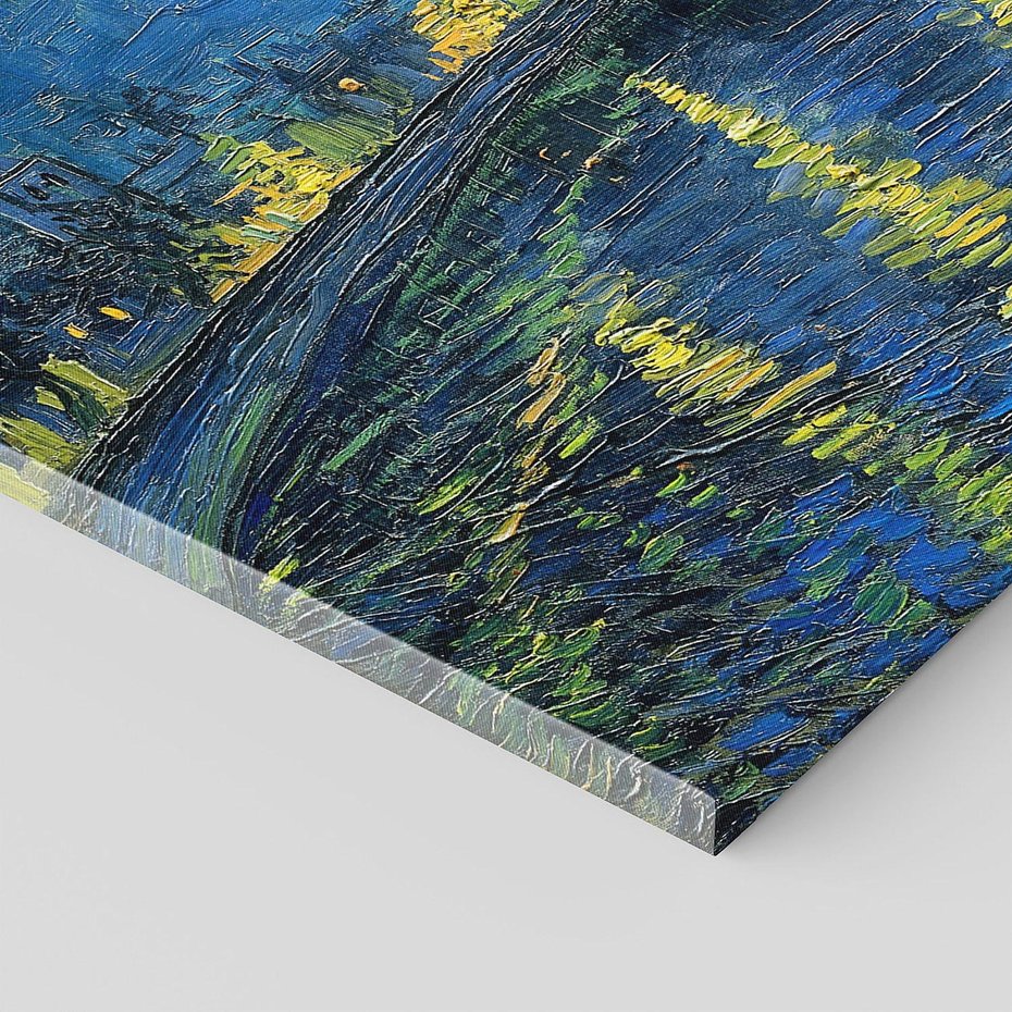 Obraz na płótnie 90x30 - "Starry Night Over the Rhone" (1888) Vincent van Gogh - Reprodukcja - reprodukcja, obraz na płótnie