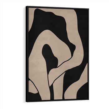 Obraz w ramie 50x70 - Nocne Pochłonięcia - abstrakcyjne linie, mroczny plakat - rama czarna