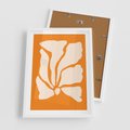 Plakat w ramie 50x70 - Wibracje Barw - abstrakcyjny boho plakat, pomarańczowe tło - rama biała