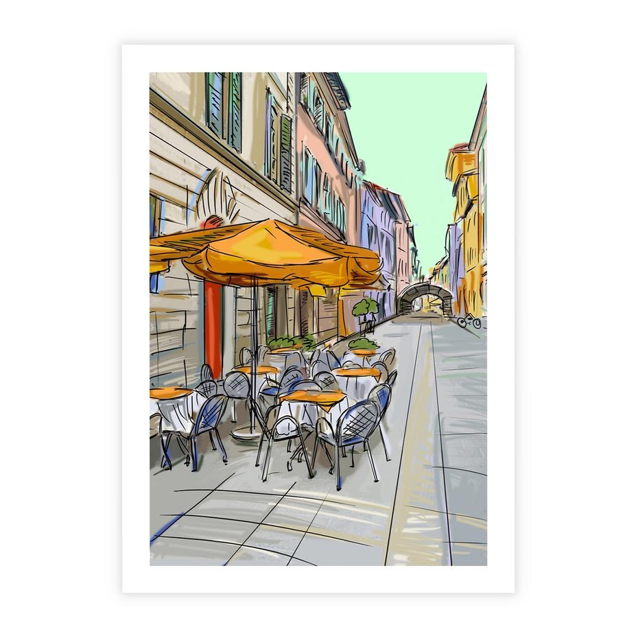 Plakat bez ramy 30x40 - Kawiarenkowy Szkic - malowany, szkic