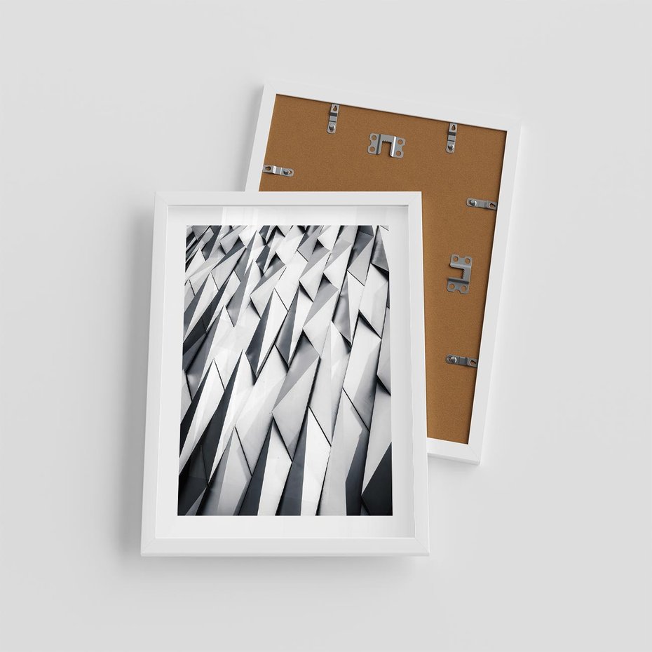 Plakat w ramie 30x40 - Geometryczna Nowoczesność - nowoczesna architektura, gemetryszne formy - rama biała