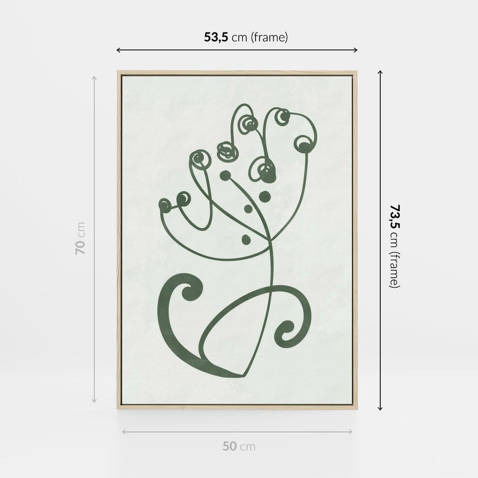 Obraz w ramie 50x70 - Zieleń Wyjątkowego Ukojenia - zielony odcień, abstrakcja - rama drewno
