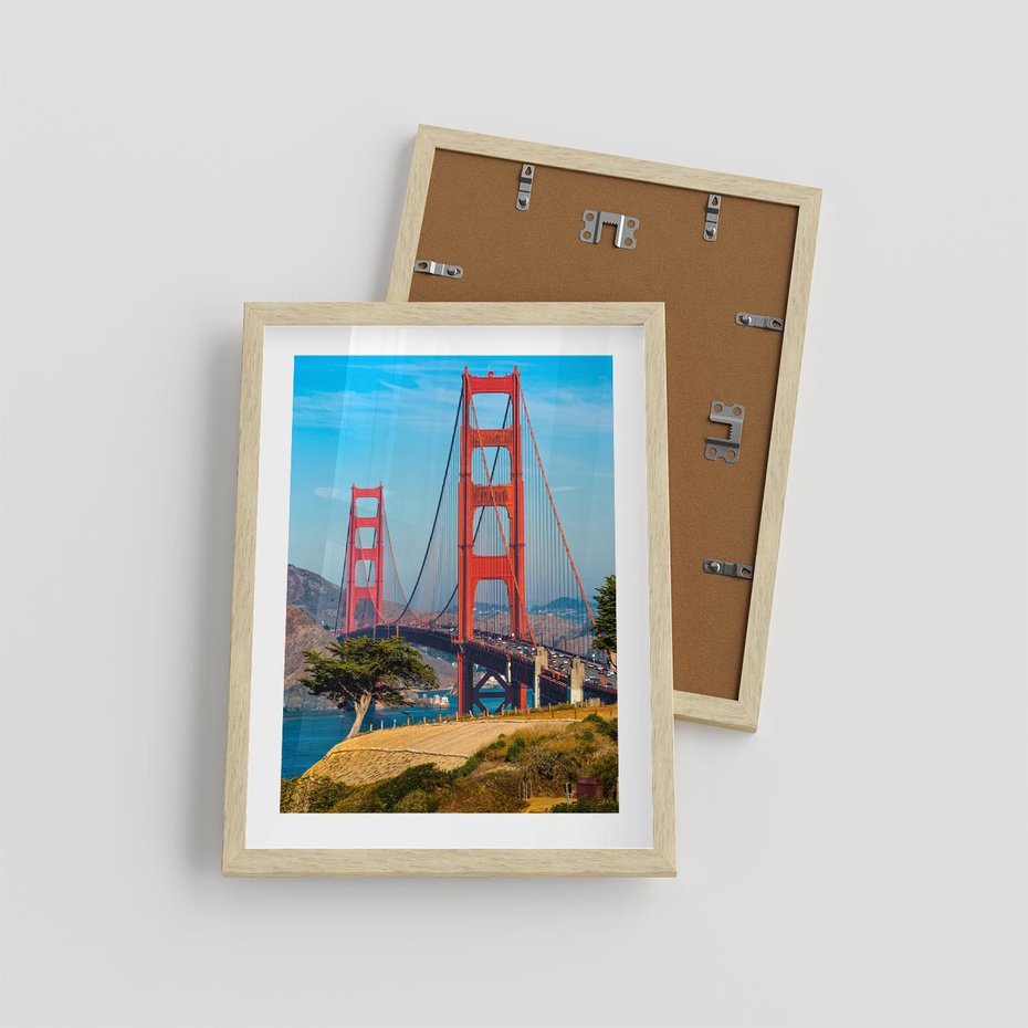 Plakat w ramie 30x40 - W krainie amerykańskich mostów - most, USA - rama drewno