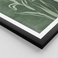 Plakat w ramie 40x50 - Zielony Oddech - zielona abstrakcja, zgaszona zieleń - rama czarna