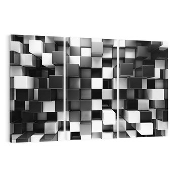 Obraz na płótnie 120x80 - Abstrakcyjna Szachownica: Gra Kolorów w 3D - 3D, abstrakcja