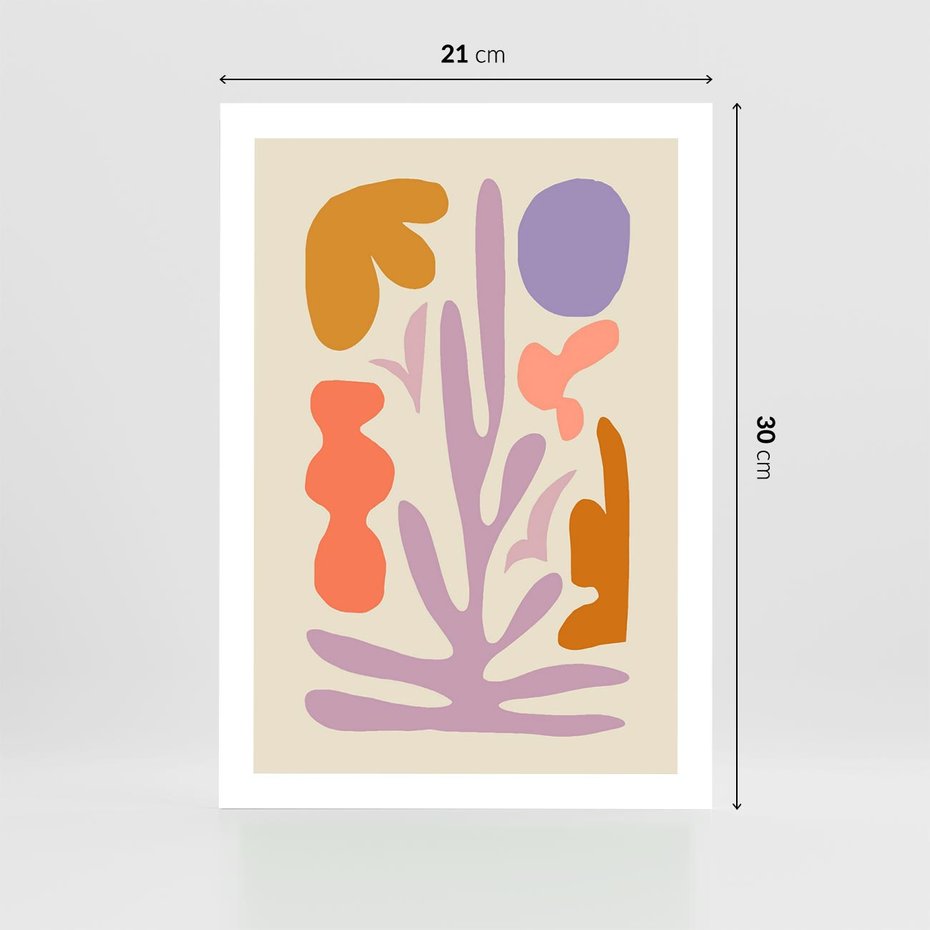 Plakat bez ramy 21x30 - Przenikająca Harmonia - abstrakcyjny obraz, pastelowe kolory