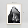 Plakat w ramie 50x70 - Falowany Wieżowiec na Fotografii - architektura, falowany wieżowiec - rama drewno