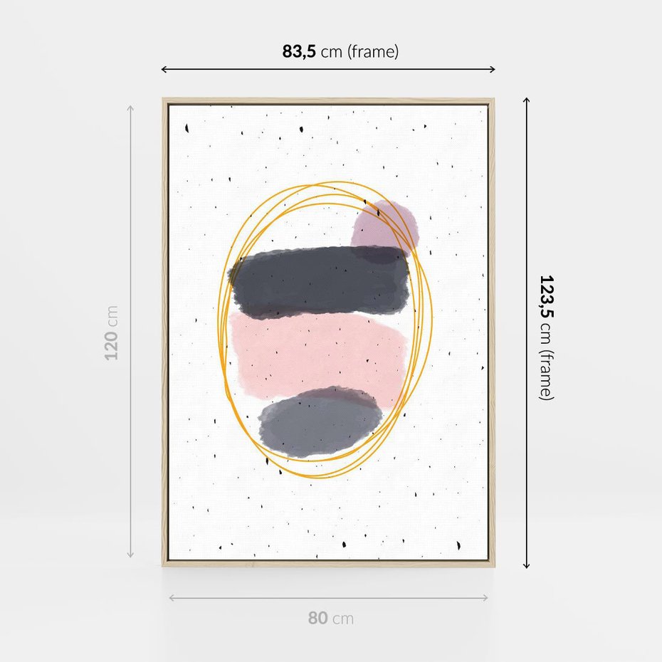 Obraz w ramie 80x120 - Migocące Odbicia - abstrakcyjna kompozycja, jak ręcznie malowana - rama drewno