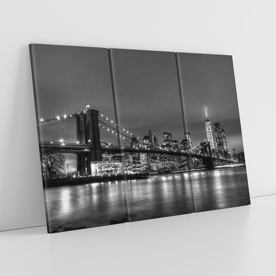 Obraz na płótnie 120x80 - Miasto, które nie Śpi - most, Nowy Jork