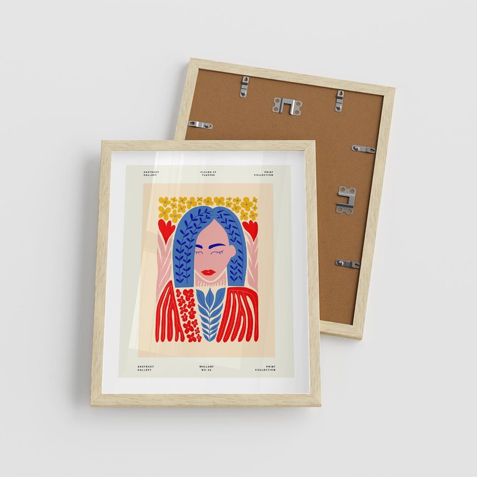 Plakat w ramie 40x50 - Impulsy Czasu - kobieca sztuka, abstrakcja - rama drewno