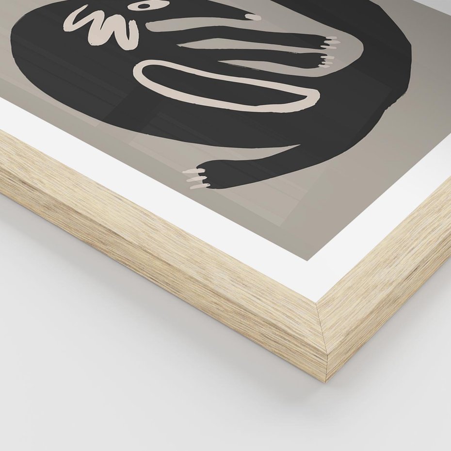 Plakat w ramie 50x70 - Migotliwe Echa Skandynawii - skandynawska sztuka, lis - rama drewno