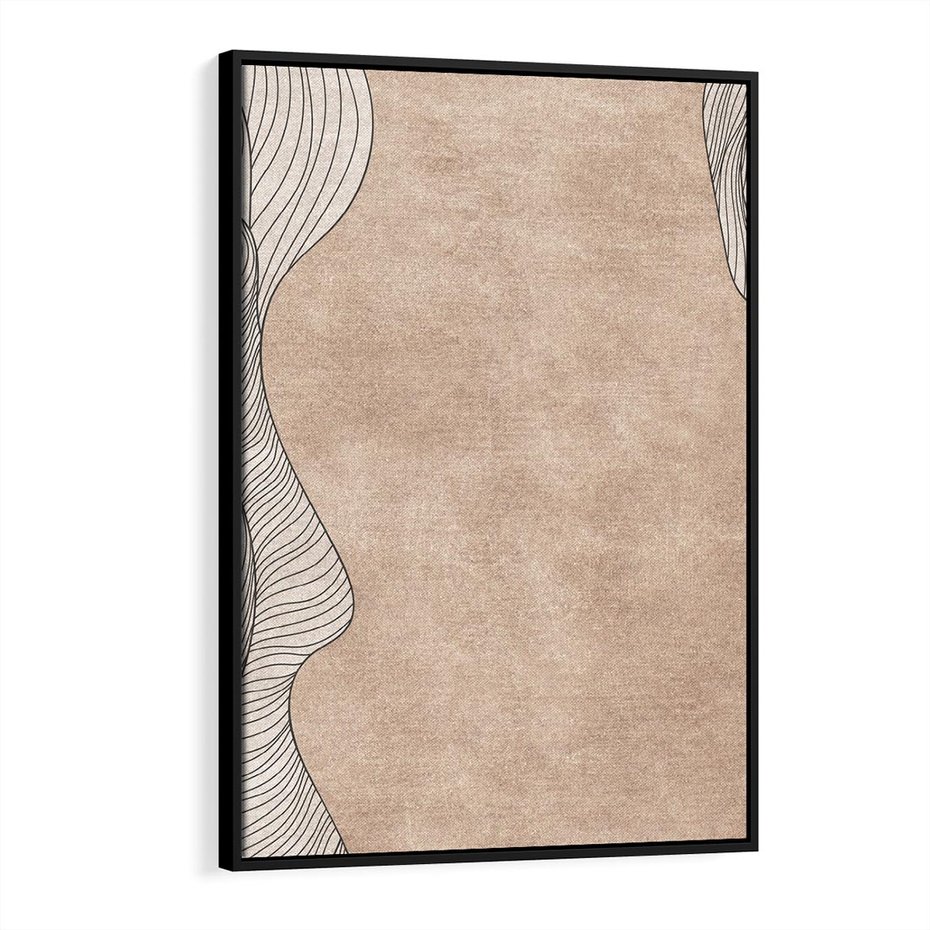 Obraz w ramie 70x100 - Symfonia uczuć i kształtów - delikatna kompozycja, falujące linie - rama czarna