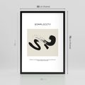 Plakat w ramie 50x70 - Prostota w kształcie - abstrakcja, maźnięcie farbą - rama czarna
