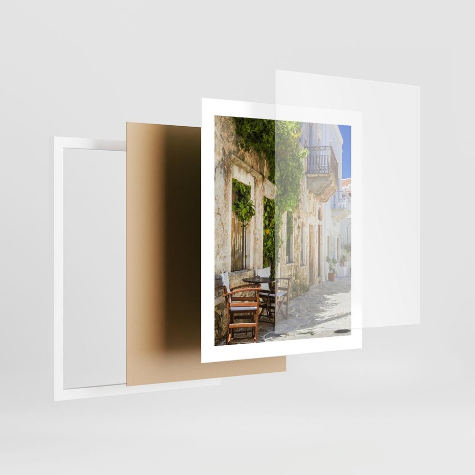 Plakat w ramie 40x50 - Zaklęta Przestrzeń - uliczka, perspektywa - rama biała
