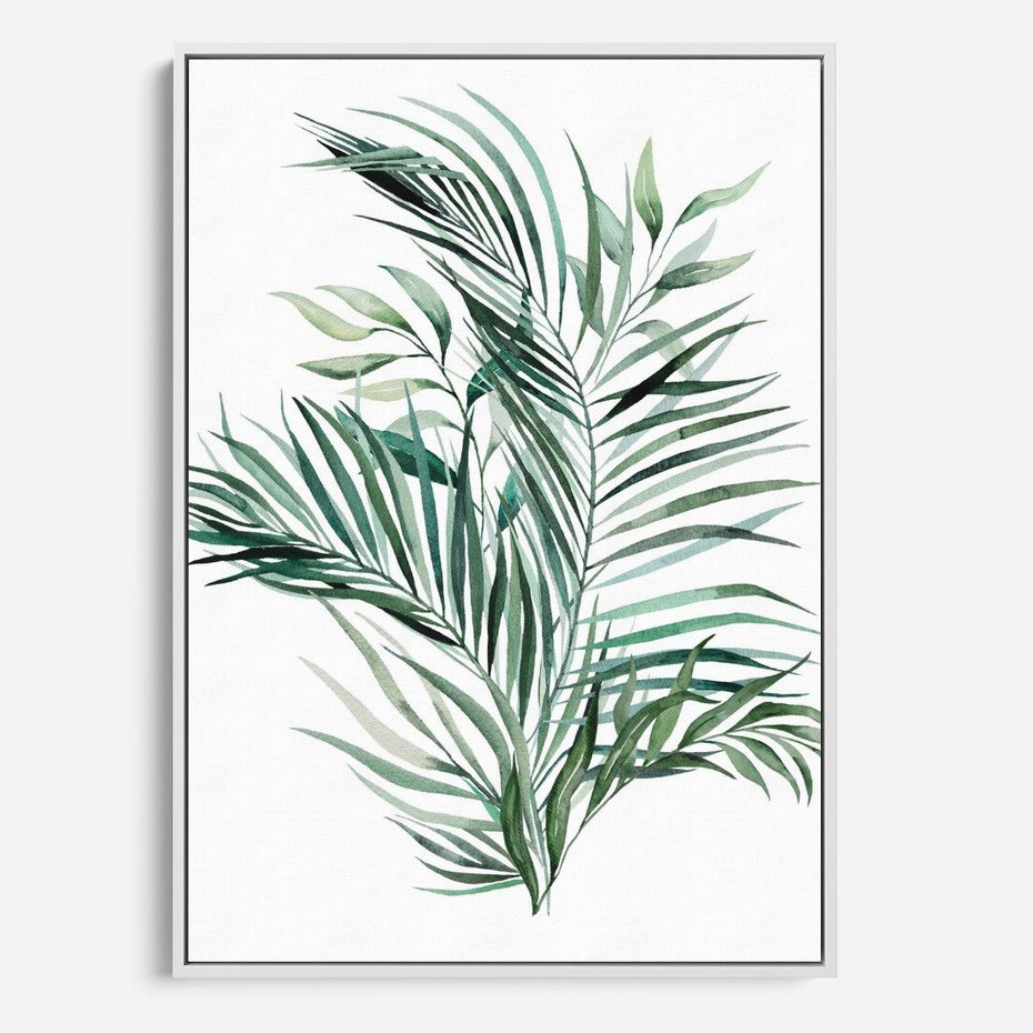 Obraz w ramie 80x120 - Blask Natury - złote, liście - rama biała