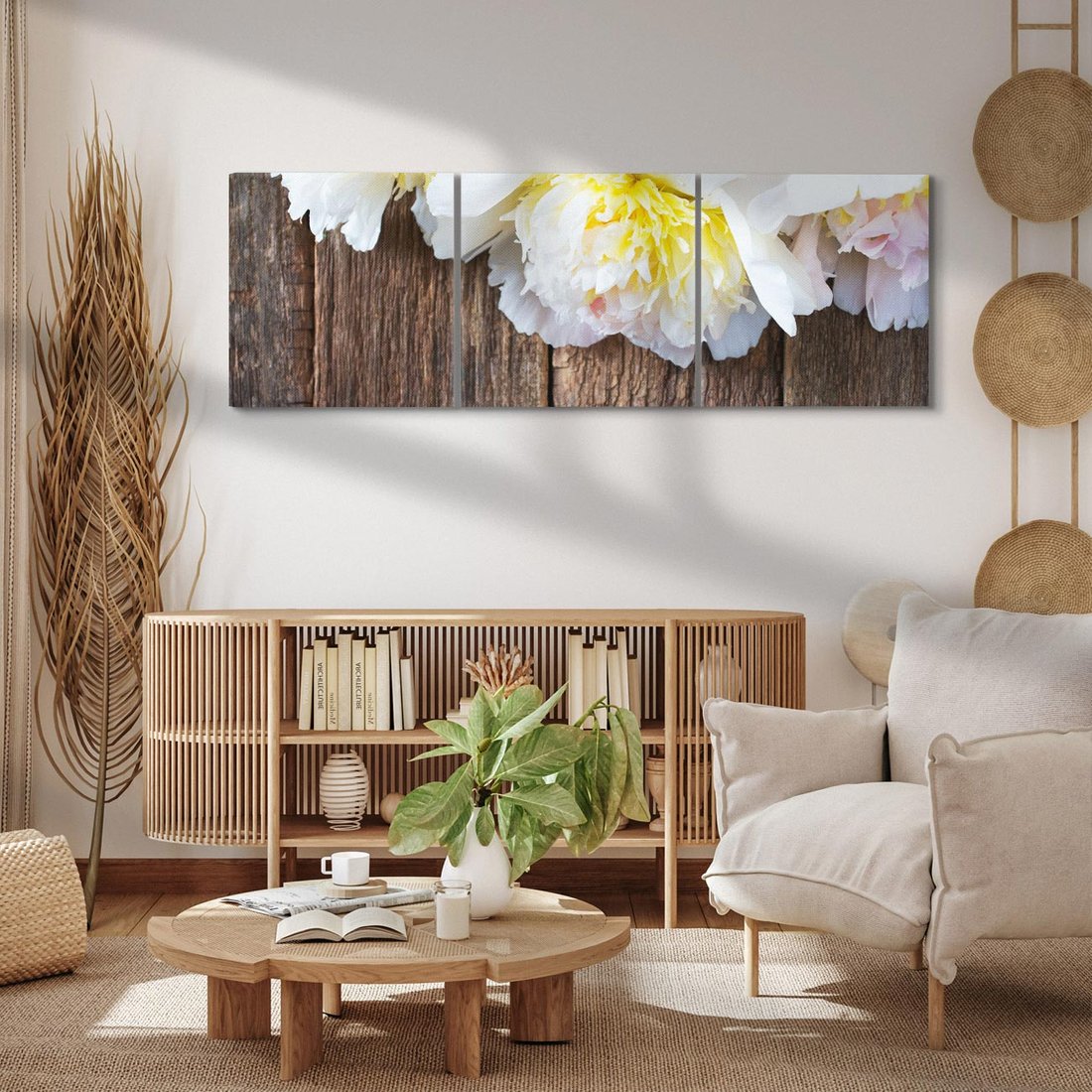 Obraz na płótnie 150x50 - Relaksująca Harmonia - kwiaty, spa