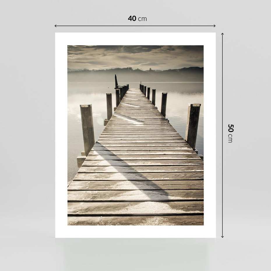 Plakat bez ramy 40x50 - Idylliczny pomost nad jeziorem - pomost, jezioro
