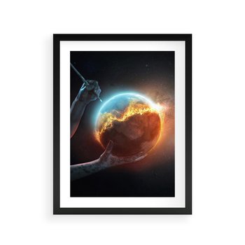 Plakat w ramie 50x70 - Nieznane przestrzenie - planeta, kosmos - rama czarna