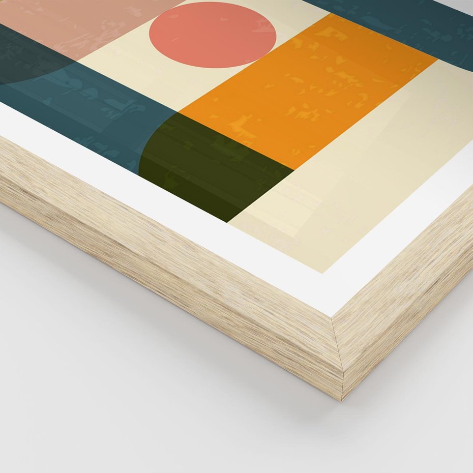 Plakat w ramie 40x50 - Geometryczna Ekspresja - geometria, plakat - rama drewno