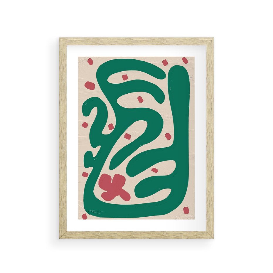 Plakat w ramie 30x40 - Boho Widoki - abstrakcyjny obraz, plakat - rama drewno