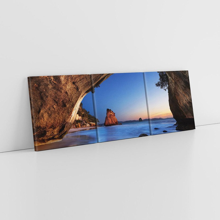 Obraz na płótnie 150x50 - Uroki wyspy: Morze i skały - wyspa, morze