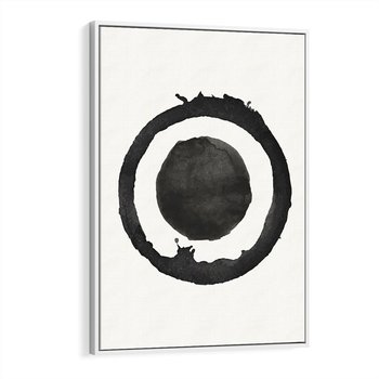 Obraz w ramie 50x70 - Harmonijne Emocje - abstrakcyjne plamy okręgi, akwarelowe - rama biała