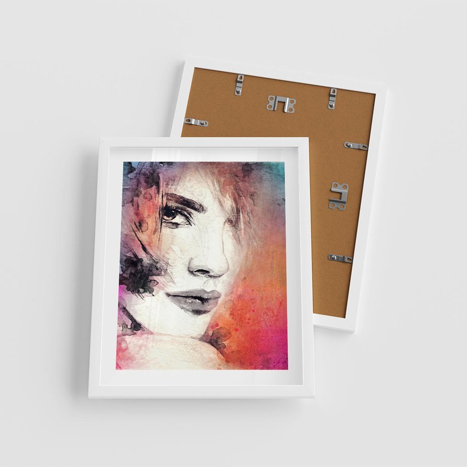 Plakat w ramie 40x50 - Kobieta w sztuce - portret, kobieta - rama biała