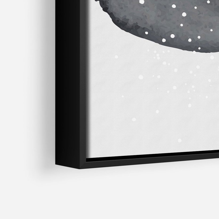 Obraz w ramie 50x70 - Impresje Harmonii - abstrakcyjne plamy akwarelowe, czarny szkic - rama czarna