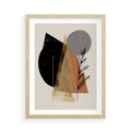 Plakat w ramie 50x70 - Wibracje Barw Ziemi - abstrakcyjny obraz, dziwne formy - rama drewno