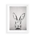 Plakat w ramie 50x70 - Szkicowany królik w grafice - szkic, królik - rama biała