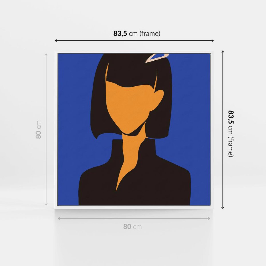 Obraz w ramie 80x80 - Energetyczne Zestawienie - sztuka nowoczesna, plakat - rama biała