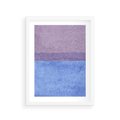 Plakat w ramie 30x40 - Taniec Światła - kolorowe akwarelowe pasy, odcienie fiolet - rama biała