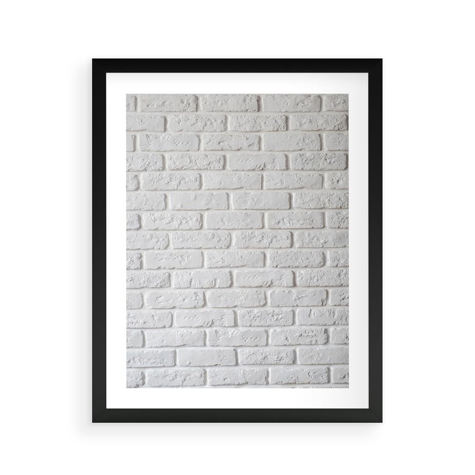 Plakat w ramie 40x50 - Wymiarowa Struktura - ściana, cegła - rama czarna