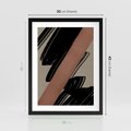 Plakat w ramie 30x40 - Mroczne Refrakcje - abstrakcja, czarne splatane linie - rama czarna