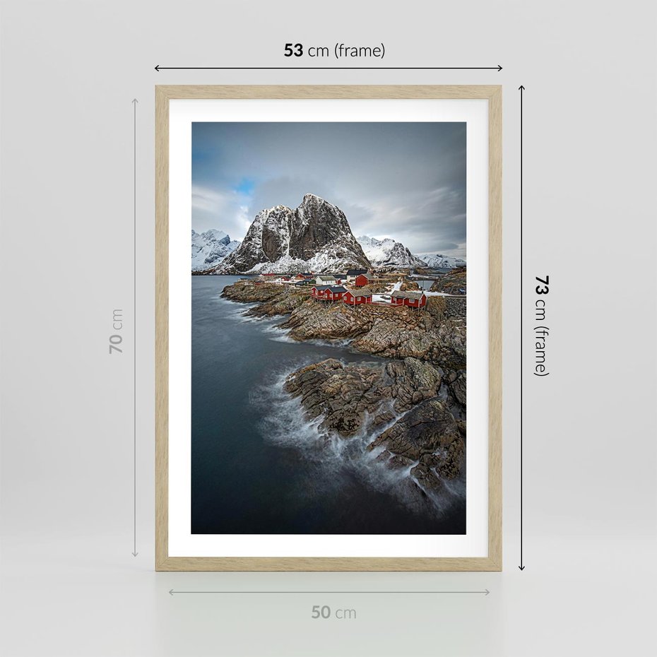 Plakat w ramie 50x70 - Skandynawia - górska odsłona - Skandynawia, góry - rama drewno