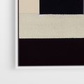 Obraz w ramie 50x70 - Nowoczesne Brązy - geometryszne pasy, nowoczesny styl - rama biała