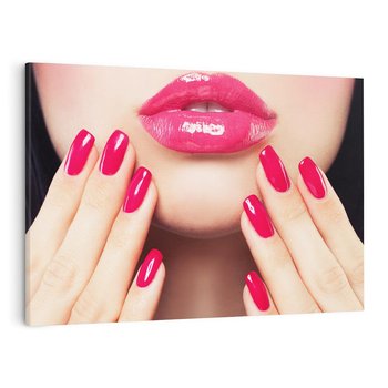 Obraz na płótnie 100x70 - Wyrażenie Piękna - paznokcie, usta