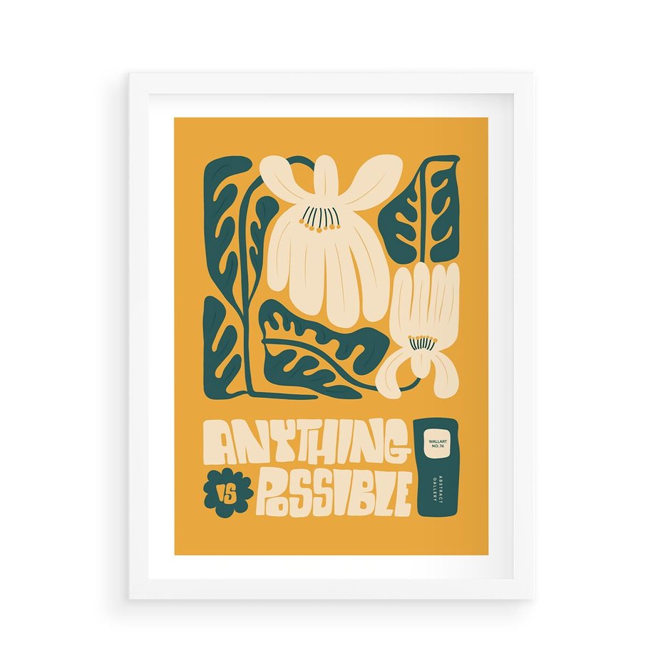 Plakat w ramie 50x70 - Impulsy Harmonii - kwiaty, nowoczesny plakat - rama biała