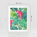 Plakat w ramie 40x50 - Egzotyczna Przygoda - tropikalne, liście - rama biała