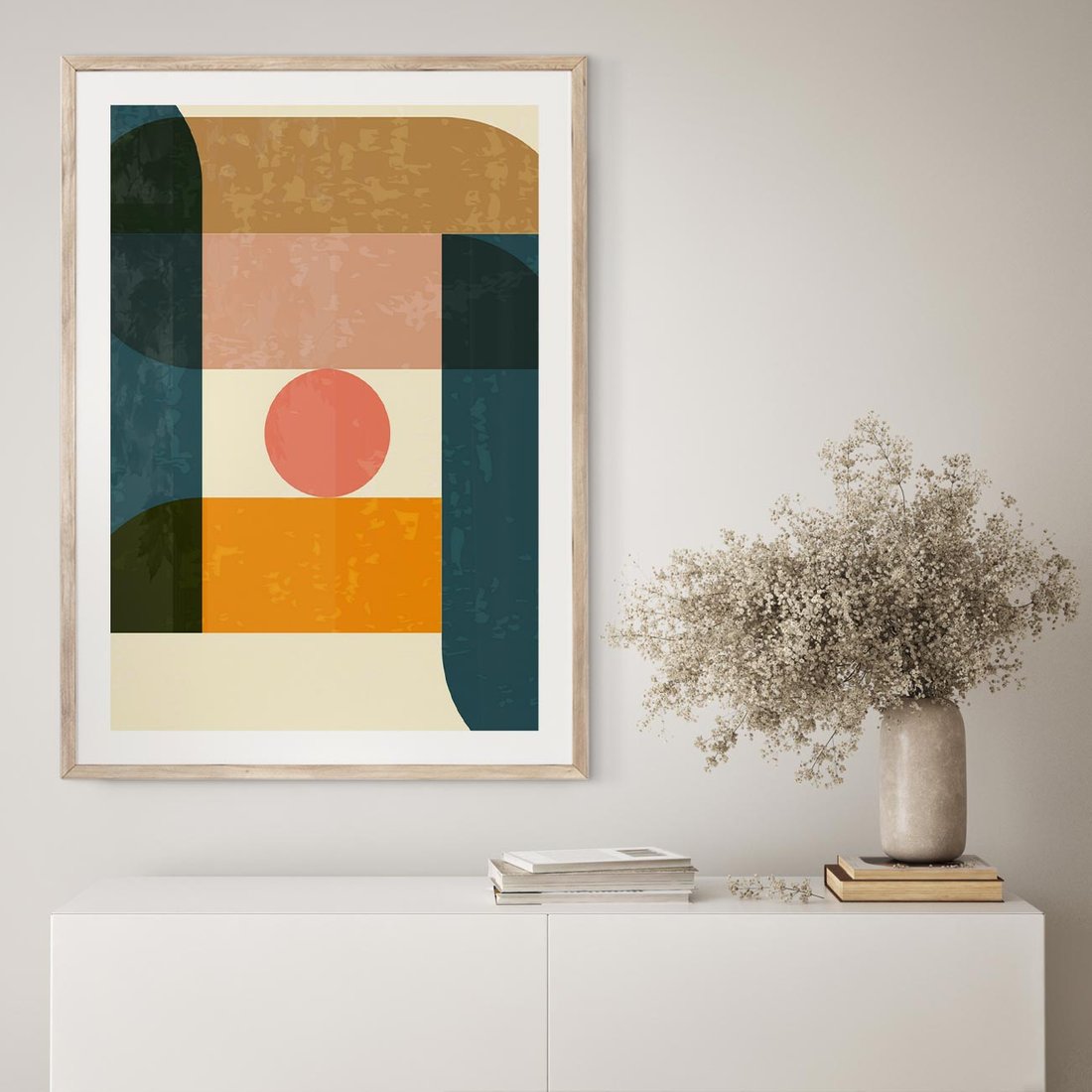 Plakat w ramie 30x40 - Geometryczna Ekspresja - geometria, plakat - rama drewno