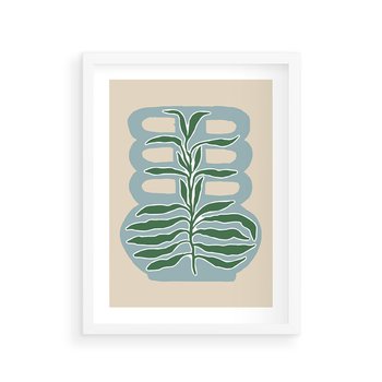 Plakat w ramie 40x50 - Wewnętrzne Spektrum - boho styl, wazon - rama biała