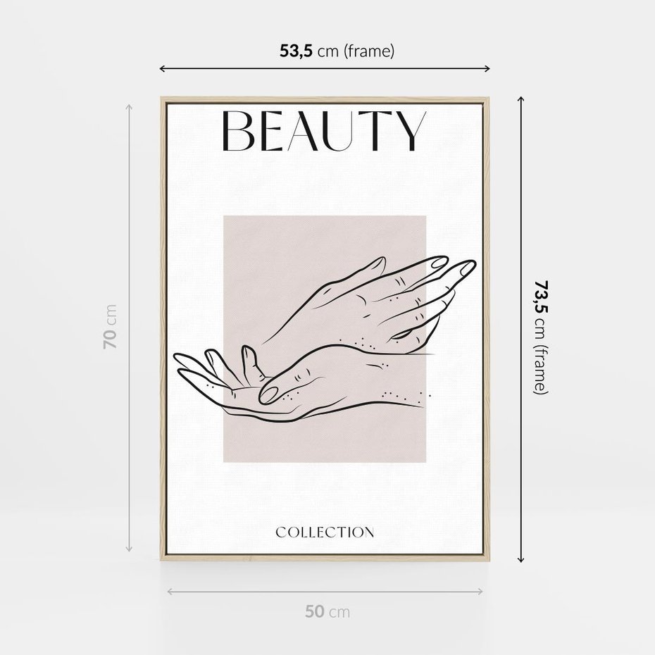 Obraz w ramie 50x70 - Wibracje Nieprzewidywalnych Form - bogo plakat, dłonie - rama drewno