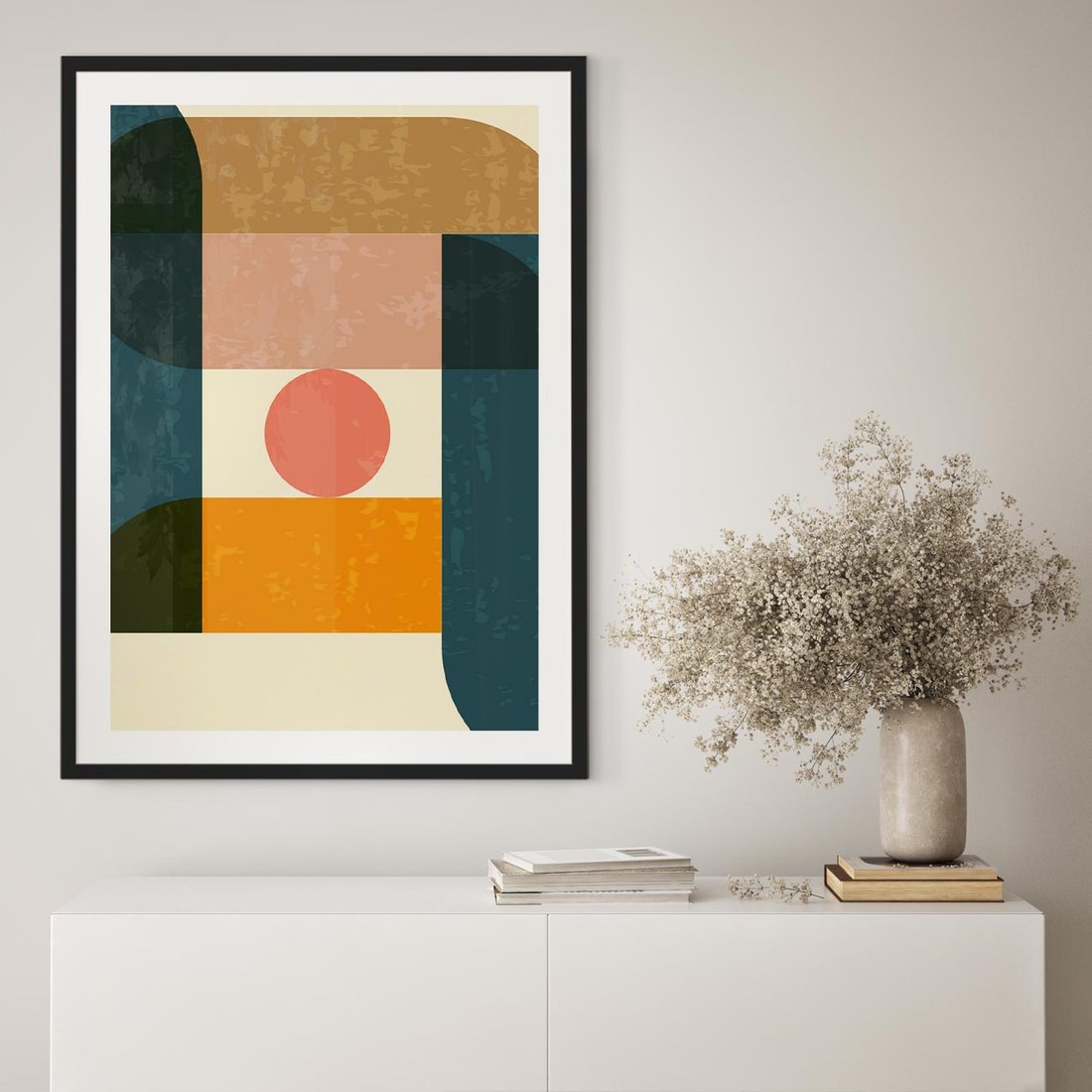 Plakat w ramie 40x50 - Geometryczna Ekspresja - geometria, plakat - rama czarna